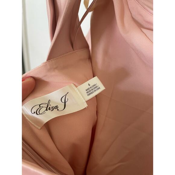 Eliza J Cream One-Shoulder Prom Dress - Picture 9 of 9